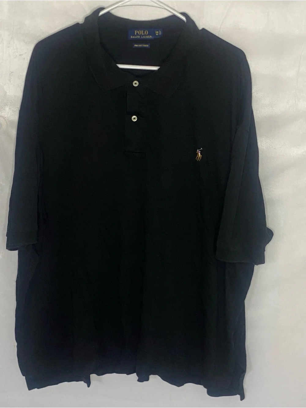 Polo Ralph Lauren Shirt Mens 3XB Black Pima Soft Touch Multi Color Pony Preppy